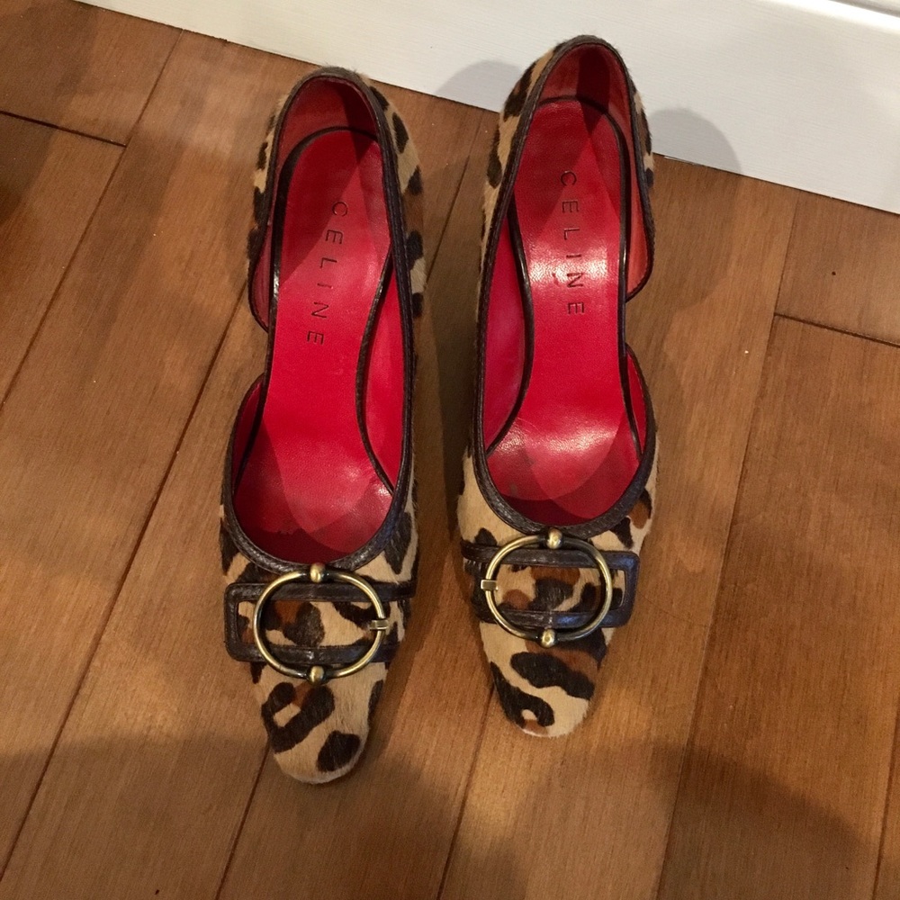 Celine pointed toe leopard shoes size 8.5